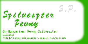 szilveszter pevny business card